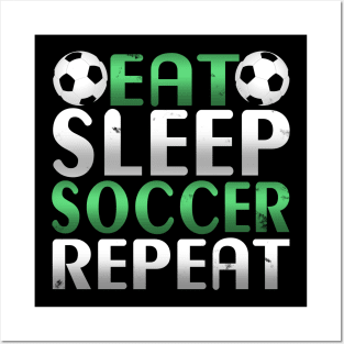 Awesome Eat Sleep Soccer Repeat Soccer Player Novelty Design Posters and Art